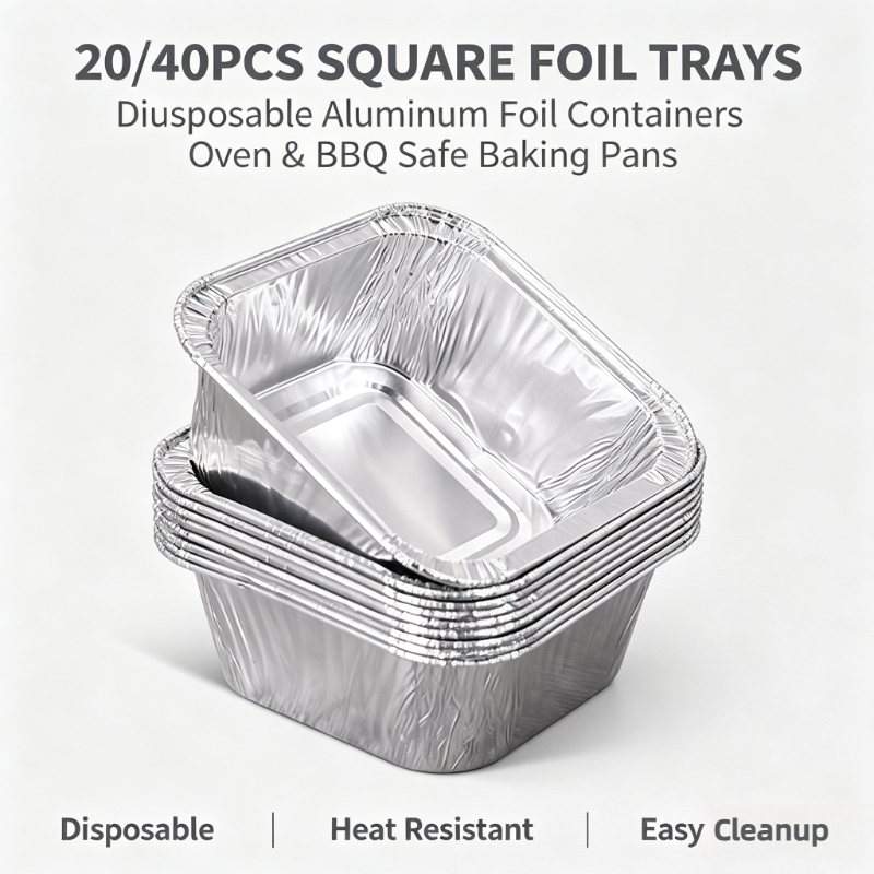Kitchen Baking Storage Containers - 20/40 pièces de barquettes carrées jetables