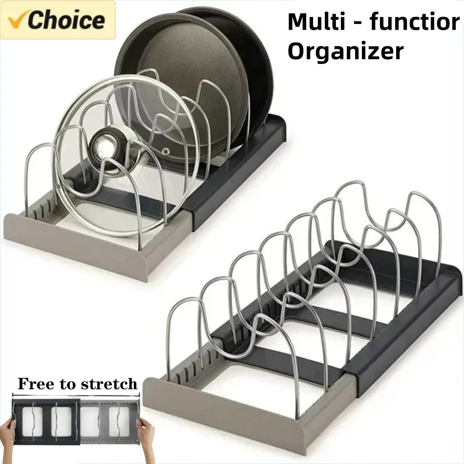 Kitchen Baking Pan Organizer - Support de casseroles télescopique à 7