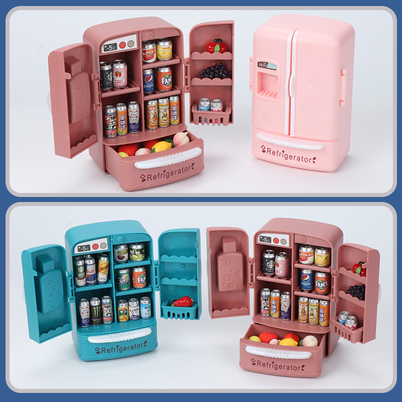 Kitchen Baking Cabinet - Mignon réfrigérateur miniature à double porte,