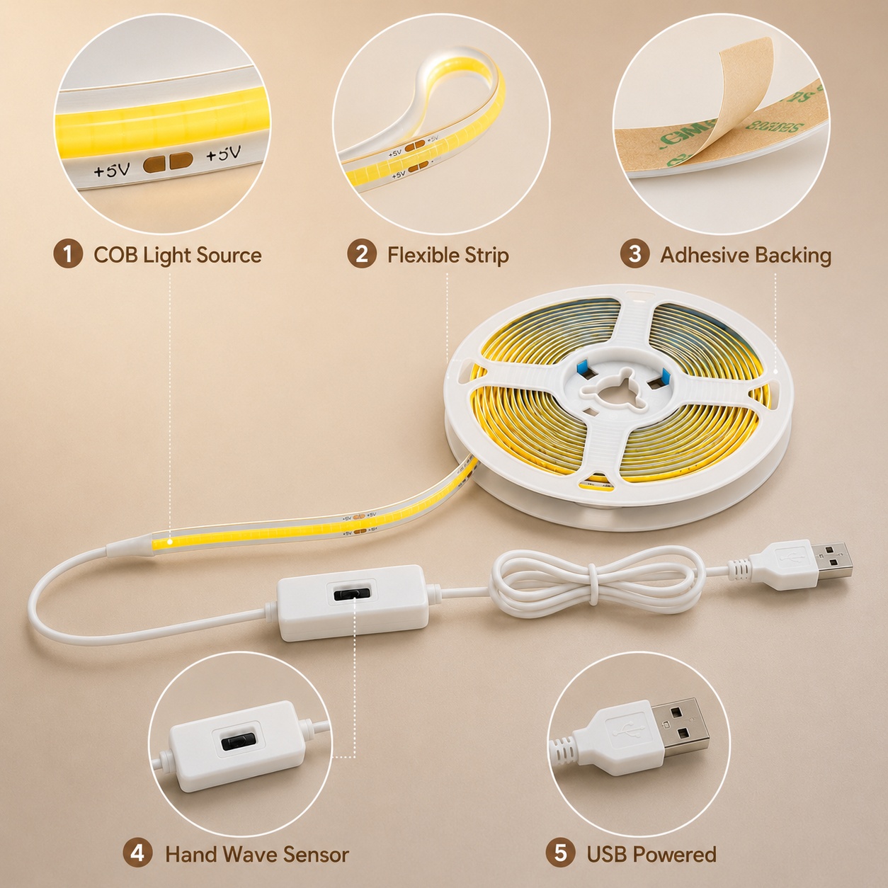 Bande lumineuse LED COB avec c - Kitchen Baking Cabinet avis et prix