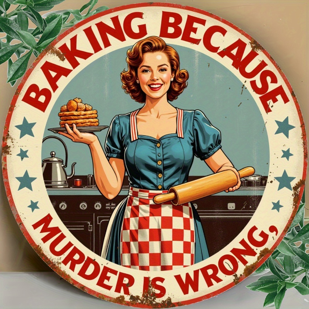 Panneau rond vintage en alumin - Kitchen Baking Quotes avis et prix